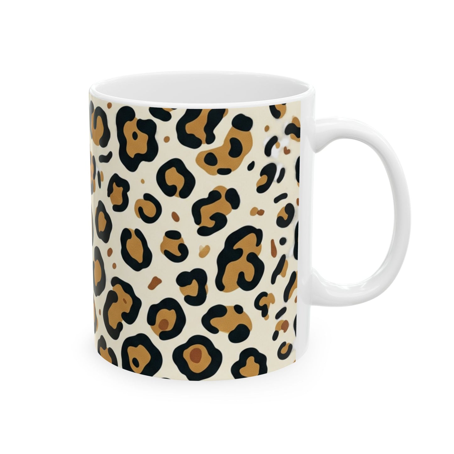 Leopard Print Ceramic Mug – 11oz & 15oz Stylish Animal Print Coffee Cup