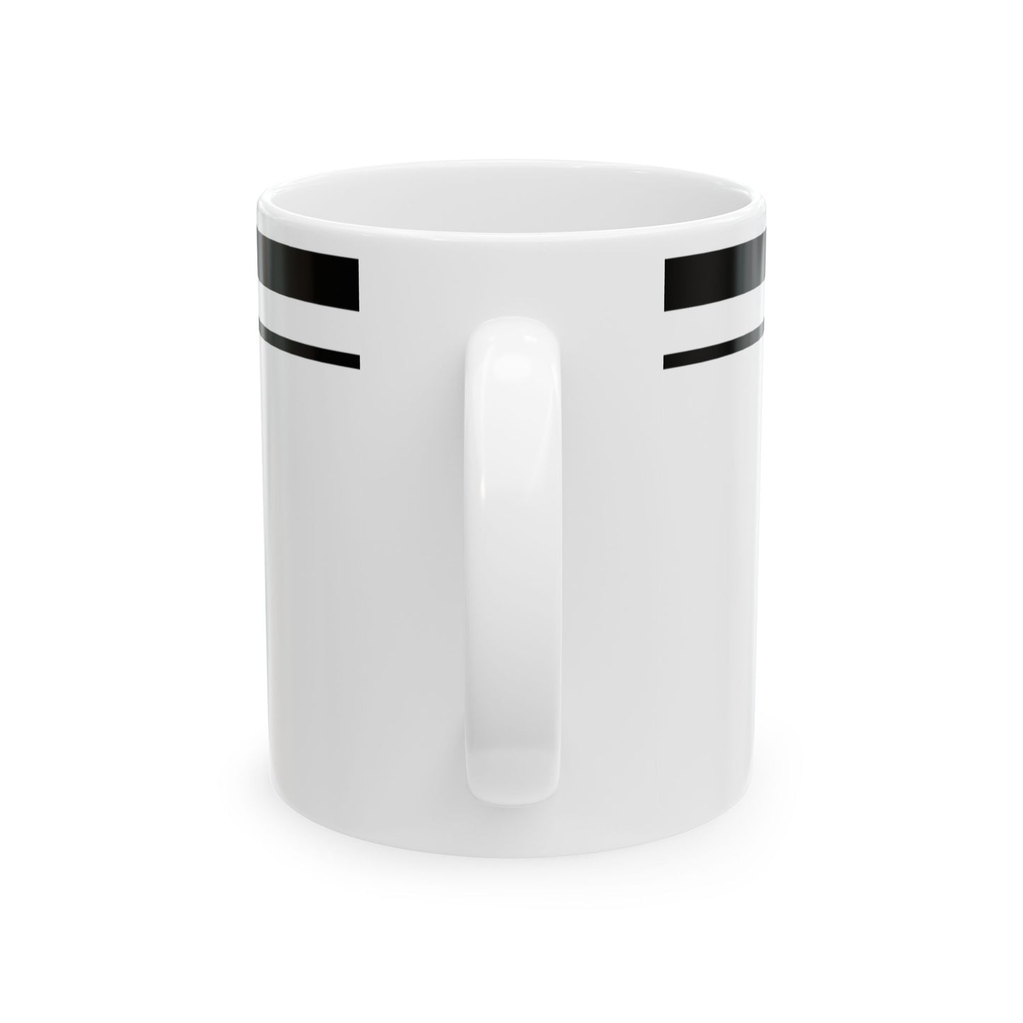Striped Ceramic Mug (11oz, 15oz) — Minimal Black Double-Stripe Coffee Cup