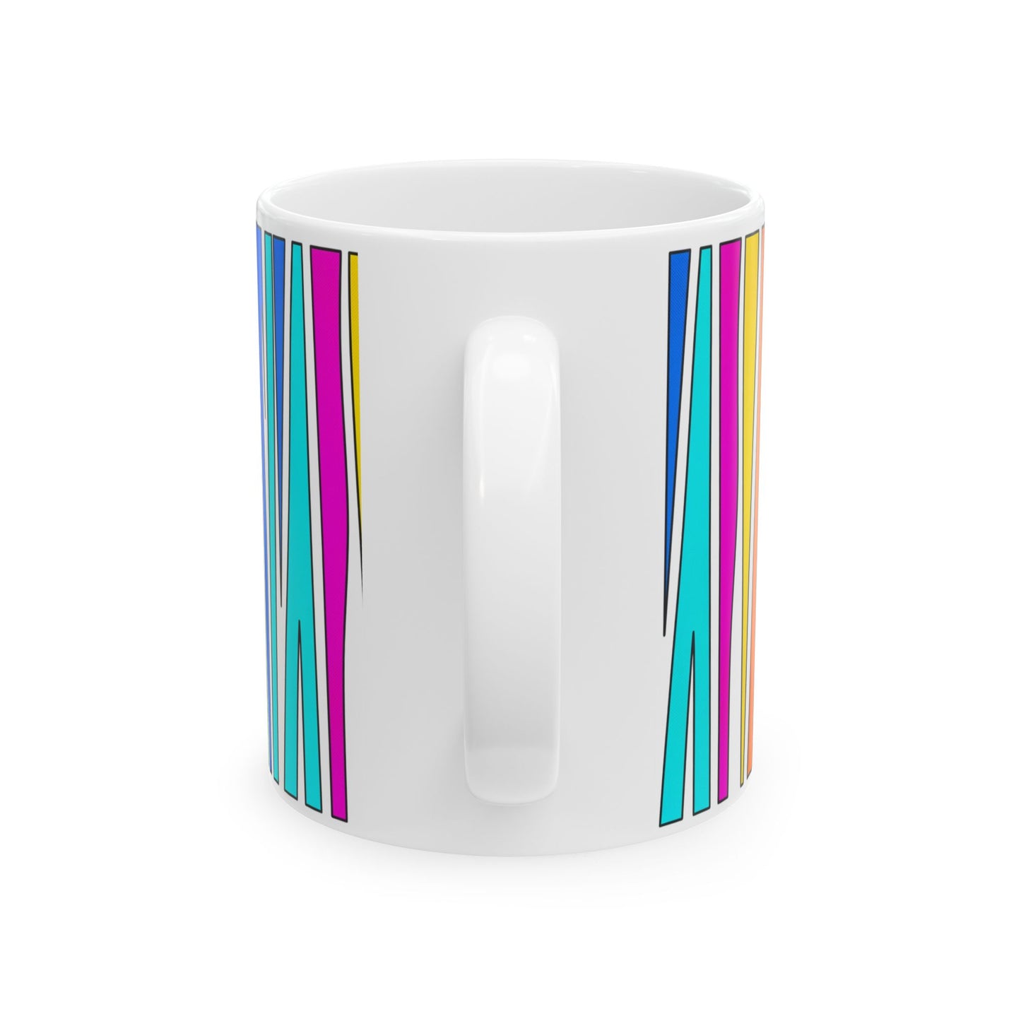Colorful Stripe Ceramic Mug — Vibrant Geometric Coffee Cup (11oz, 15oz)