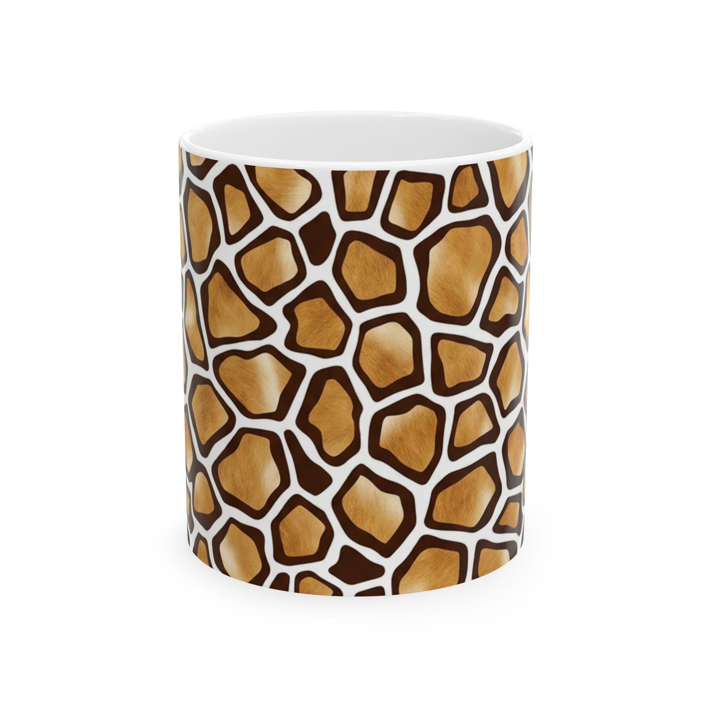 Giraffe Print Ceramic Mug (11oz & 15oz) – Animal Print Coffee Cup