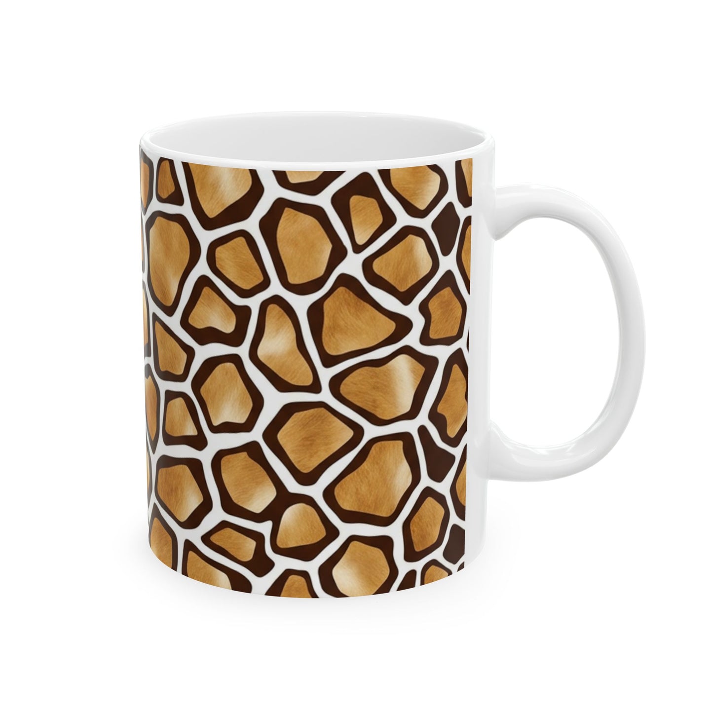 Giraffe Print Ceramic Mug (11oz & 15oz) – Animal Print Coffee Cup