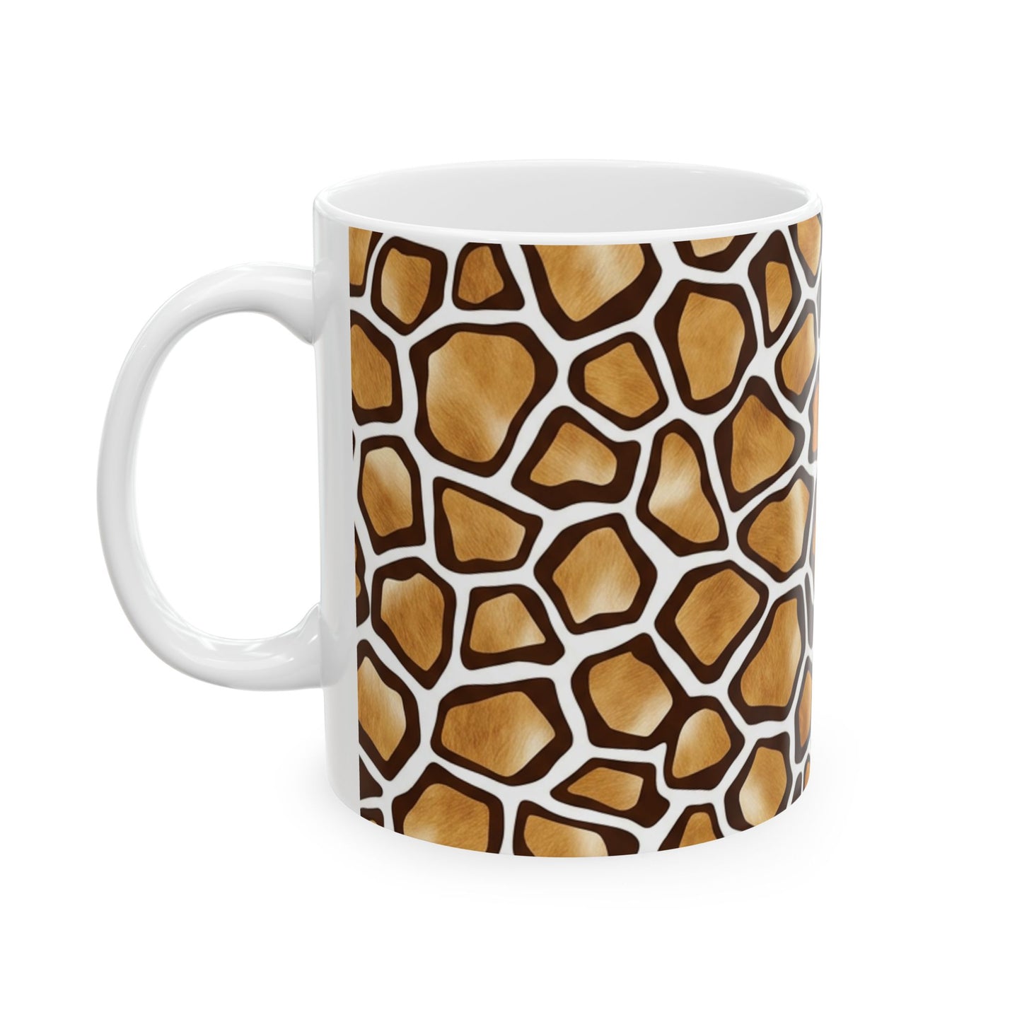 Giraffe Print Ceramic Mug (11oz & 15oz) – Animal Print Coffee Cup