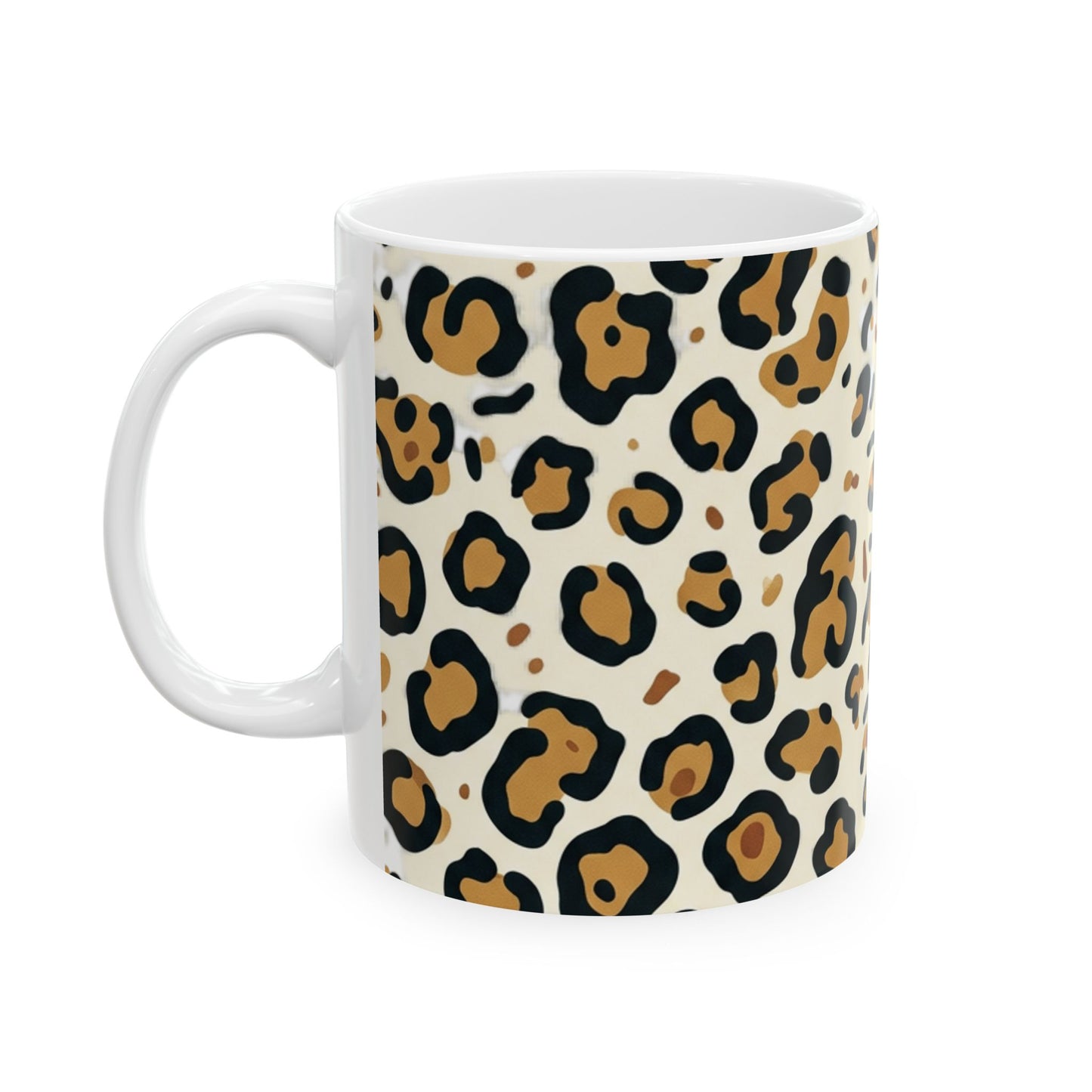 Leopard Print Ceramic Mug – 11oz & 15oz Stylish Animal Print Coffee Cup