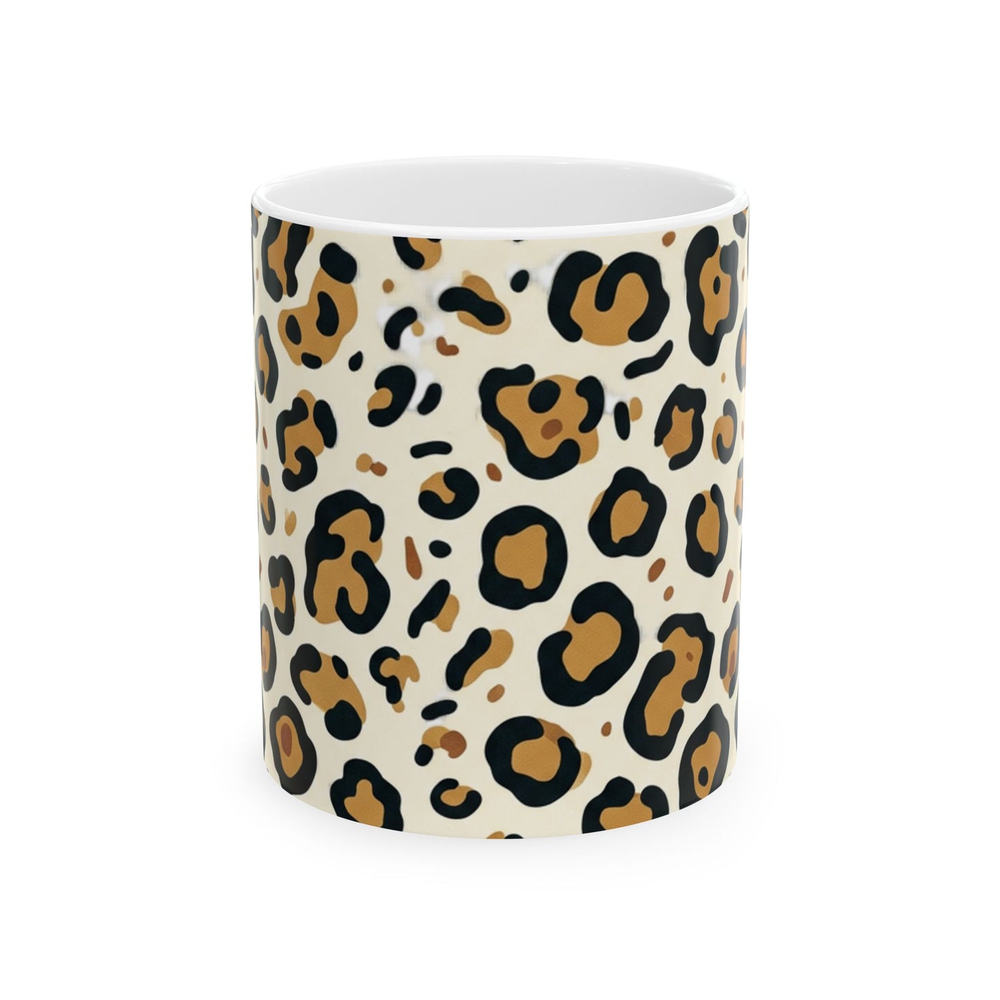 Leopard Print Ceramic Mug – 11oz & 15oz Stylish Animal Print Coffee Cup