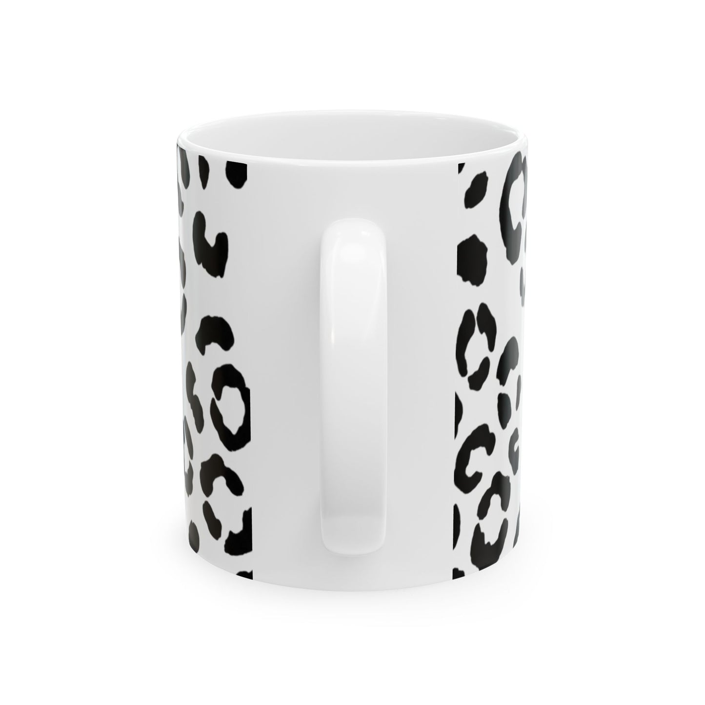 Black & White Leopard Print Ceramic Mug (11oz, 15oz)